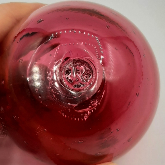Vintage Angelo Rossi Cranberry Glass Apple Figurine Handmade Original Sticker - Picture 6 of 7